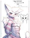 4:5 abs anthro artdeitech boy_kisser_(meme) domestic_cat english_text felid feline felis fur hi_res international_phonetic_alphabet looking_at_viewer male mammal meme muscular muscular_anthro muscular_male navel pecs silly_cat_(mauzymice) smile smiling_at_viewer solo tail text white_body white_fur