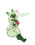 2024 3_fingers anthro areola big_areola big_breasts breasts claws curvy_figure dialogue digital_drawing_(artwork) digital_media_(artwork) eyelashes female finger_claws fingers floragato fluffy fluffy_tail fur generation_9_pokemon green_body green_fur hi_res holding_breast huge_areola huge_thighs multicolored_body multicolored_fur nintendo nipples nude open_mouth pink_eyes pokemon pokemon_(species) short_tail simple_background sitting solo spanish_text tail text thick_thighs toonsxxx translation_check translation_request two_tone_body two_tone_fur voluptuous white_background wide_hips