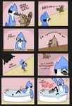  bird blue_jay comic english_text male mammal mordecai raccoon regular_show rigby tail text unknown_artist 