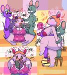 animal_crossing anthro apron apron_only big_breasts big_butt breast_play breasts butt cleavage clothed clothing collaborative collaborative_sex collaborative_titfuck comic crouching double_penetration erect_nipples female genitals group handjob heart_eyes heart_symbol hi_res kangaroo kiss_mark klutzatdusk licking lipstick lipstick_on_penis macropod makeup male male/female mammal marcie_(animal_crossing) marsupial mature_female mouse murid murine nintendo nipples oral oral_penetration penetration penile penis penis_lick rod_(animal_crossing) rodent samson_(animal_crossing) sex size_difference sloppy small_but_hung small_dom_big_sub standing standing_sex tight_clothing titfuck titfuck_under_clothes tongue trio