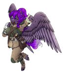 absurd_res anthro armor equid equine fan_character female full-length_portrait hi_res mammal mythological_creature mythological_equine mythology natt333 one_eye_closed pegasus portrait signature solo wings wink