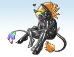 2024 absurd_res anthro asinus big_breasts black_latex black_sclera breasts donkey duo embrace equid equine female gynomorph_(lore) hair heart_symbol hi_res hooves huge_breasts jackie_(aires163) latex latex_body latex_creature latex_fur lettuce_(artist) lily_ingersoll living_latex male male/female mammal multicolored_hair orange_hair orange_latex rainbow_hair rainbow_tail_tuft simple_background tail tail_tuft tuft white_background