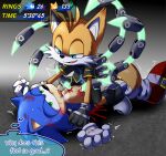 2024 4:3 anthro canid canine digital_drawing_(artwork) digital_media_(artwork) dominant dominant_male duo energy_drain english_text eulipotyphlan fox hedgehog hi_res japanese_description male male/male mammal netflix power_drain sega skeb_commission sonic_prime sonic_the_hedgehog sonic_the_hedgehog_(series) submissive submissive_male tails_nine text thought_bubble translated uncensored user_interface v_ig_v