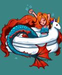  1girl chelsea_(ruby_gillman) highres long_hair mermaid monster_girl orcamywhale red_hair ruby_gillman:_teenage_kraken solo very_long_hair 