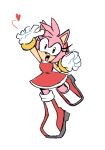 amy_rose anthro boots clothing dreddstarin eulipotyphlan female footwear gloves handwear heart_symbol hedgehog looking_at_viewer mammal open_mouth open_smile sega simple_background smile solo sonic_the_hedgehog_(series)