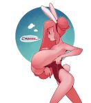 adventure_time big_breasts breasts candy candy_people_(at) cartoon_network clothing dabbledraws dessert fake_ears fake_rabbit_ears fake_rabbit_tail fake_tail female food food_creature hair hi_res huge_breasts humanoid hyper hyper_breasts leotard living_candy living_gum not_furry pink_body pink_hair princess_bubblegum side_view slim solo undersized_clothing
