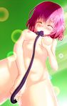  blush breasts closed_eyes demon_tail fingering highres masturbation momo_velia_deviluke mouth_hold nipples nova66 nude pink_hair pussy_juice self_fondle small_breasts solo sucking tail to_love-ru to_love-ru_darkness 