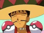  1boy animated animated_gif brock dance dancing hat lowres male male_focus mexican monster_ball mustache official_art poke_ball pokemon pokemon_(anime) solo sombrero takeshi_(pokemon) 