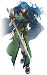  alternate_costume dias_flac long_hair male male_focus official_art simple_background solo star_ocean star_ocean_blue_sphere sword weapon 