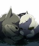  canine caprine cuddle cuddling feral gabu goat kemono male mammal mei one_stormy_night snuggle wolf 