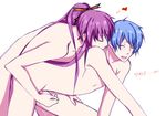  2boys anal blue_hair erection gakupo handjob kaito kamui_gakupo male male_focus multiple_boys penis purple_hair reach-around reach_around sex vocaloid yaoi 