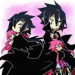  artina black_hair chibi disgaea disgaea_4 dual_persona hair_over_eye hair_over_one_eye lowres makai_senki_disgaea_4 pink_hair valbatose valvatorez_(disgaea) vampire volcano_(disgaea) vulcanus_(disgaea_4) 