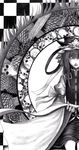  bad_id bad_pixiv_id black_sclera greyscale hane_(azelye) hat monochrome shiki_eiki skull solo touhou 