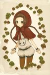  bad_id bad_pixiv_id braid brown_legwear grimm's_fairy_tales hood little_red_riding_hood little_red_riding_hood_(grimm) mizutamako mushroom pantyhose solo striped striped_legwear vertical-striped_legwear vertical_stripes wrist_cuffs 