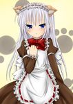  animal_ears blue_eyes cat_ears long_hair maid pointy_ears primula shuffle! silver_hair solo t_(dyuhuhudyukusi) 