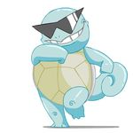  animated_gif full_body gen_1_pokemon lowres no_humans pokemon pokemon_(anime) pokemon_(creature) smile solo squirtle sunglasses transparent_background walking zeurel 