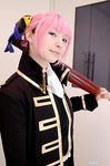 cosplay gintama hairpods kagura kagura_(gintama) nedi photo pink_hair umbrella uniform 