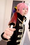  cosplay gintama hairpods kagura kagura_(gintama) nedi photo pink_hair umbrella uniform 