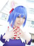  animal_ears blue_hair cat_ears cosplay hair_ribbon hair_ribbons kokubunji_koyori nurse_witch_komugi-chan photo ribbon yuriya 