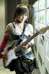  belt cosplay elbow_gloves fishnet_legwear fishnet_stockings fishnets gloves guitar hairband highres instrument kipi-san legwear photo suzumiya_haruhi suzumiya_haruhi_no_yuuutsu 