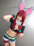  animal_ears ari_(model) bunny_ears cosplay cutoffs fur-trimmed getsumento_heiki_miina midriff photo shiwasu_mina 
