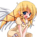  angel blonde_hair copyright_request kanijiru lowres oekaki solo wings 