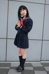  awatsuki_anzu cosplay footwear ichigo_100 ichigo_100_percent photo school_uniform serafuku socks toujou_aya 