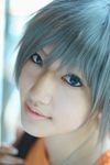  akira akira_(togainu_no_chi) cosplay dog_tags highres photo saya saya_(cosplayer) silver_hair togainu_no_chi 