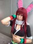  animal_ears ari_(model) breasts bunny_ears cleavage cosplay cutoffs fur-trimmed getsumento_heiki_miina midriff photo shiwasu_mina 