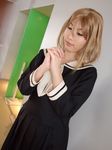  akoda_yae blonde_hair cosplay maria-sama_ga_miteru photo satou_sei school_uniform serafuku 