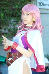  belt belts cape cosplay highres kichikuou_rance minato_misa photo pink_hair rance_(series) sill 