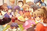  6+girls bad_id bad_pixiv_id daisy_(working!!) everyone hands_on_own_face inami_mahiru matsumoto_maya multiple_boys multiple_girls nabe otoo_hyougo satou_jun shirafuji_kyouko souma_hiroomi table takanashi_souta taneshima_popura tasuku_(otomebotan) teapot todoroki_yachiyo working!! yamada_aoi yamada_kirio 