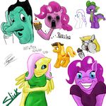  anthrofied applejack_(mlp) black_eyes blonde_hair blue blue_eyes breasts collaboration cowboy_hat cupcake cutie_mark derpy_hooves_(mlp) dragon dress eating empty_eyes equine female feral fluttershy_(mlp) food freckles friendship_is_magic fur green green_eyes green_skin hair hat horse jf_goyez mammal muffin my_little_pony nightmare_fuel ogling opencanvas orange orange_body pegasus pink pink_body pink_fur pink_hair pinkie_pie_(mlp) plain_background pony purple purple_skin raisins rape_face rarity_(mlp) scalie slick slick_(artist) smile spike_(mlp) tail white_background wings yellow yellow_body yellow_eyes 