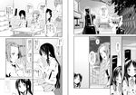  akiyama_mio blush comic doujinshi drinking greyscale highres k-on! monochrome multiple_girls tainaka_ritsu translated tsukai_yowo 