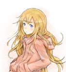  blonde_hair blue_eyes hood hoodie jacket k-on! kotobuki_tsumugi long_hair nakasima-syouta solo 