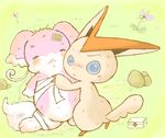  audino band-aid band_aid crying cute daww first_aid_kit legendary_pok&#233;mon looking_back nintendo pok&#233;mon pok&eacute;mon robelty role_reversal victini video_games 