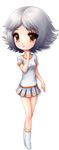  chibi footwear gray_hair grey_hair mascot nowai-tan orange_eyes socks white_legwear white_socks 