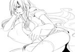  greyscale kumano_yuzuko lineart long_hair megurine_luka monochrome solo very_long_hair vocaloid 