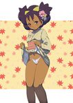  alternate_costume alternate_hair_length alternate_hairstyle blush brown_eyes dark_skin highres iris_(pokemon) japanese_clothes kimono leaf legs makoto_daikichi maple_leaf new_year panties pokemon pokemon_(anime) pokemon_(game) pokemon_bw pokemon_bw_(anime) purple_hair short_kimono skirt solo underwear white_panties 