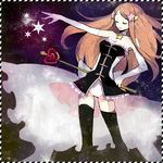  choker closed_eyes hair_ornament long_hair mawaru_penguindrum princess_of_the_crystal rusuko solo star takakura_himari thighhighs 