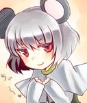  animal_ears bad_id bad_pixiv_id blush capelet grey_hair miyakure mouse_ears nazrin red_eyes short_hair smile smirk solo touhou 