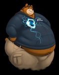  black_nose gillpanda hoodie male mammal morbidly_obese obese overweight smile solo tail 