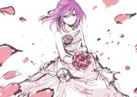  bad_id bad_pixiv_id battle_spirits battle_spirits:_brave dress petals purple_eyes purple_hair shinomiya_mai smile solo tarou_(run) wedding_dress 