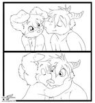  canine cub dragon gay kissing male mammal monochrome roni surprise tongue wolfblade young 