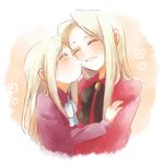  bad_id bad_pixiv_id cheek_kiss closed_eyes fate/zero fate_(series) illyasviel_von_einzbern irisviel_von_einzbern kiss long_hair lowres mother_and_daughter multiple_girls ribbon smile white_hair yasuu! 