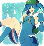  backpack bad_id bad_pixiv_id bag blue_eyes blue_hair hair_bobbles hair_ornament hat kawashiro_nitori key short_hair short_twintails solo sumeragi_oruta touhou twintails two_side_up 