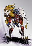  beast_wars beast_wars_ii blue claws feline fur leo_convoy lio_convoy lion machine male mammal mane maximal maximal_insignia mechanical red robot solo tail transformers weremole white white_fur yellow_eyes 