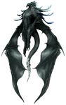  black black_body black_tail black_wings claws demon dragon feathers haku17 haku_(artist) hybrid male plain_background scalie solo tail wings 