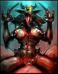  beast breasts cowgirl_position cum demon duo eyes female forced glowing horn muscles neurodyne nightmare_fuel nipple_piercing nipples not_furry on_top penetration pentagram piercing rape satan satanic satanism sex succubus teeth tongue vaginal 