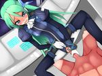  1girl aqua_eyes aqua_hair blush censored cowgirl_position girl_on_top gloves guided_penetration hatsune_miku hetero irodori_(irotoridori) long_hair open_mouth penis project_diva project_diva_(series) saliva sex solo_focus straddling thighhighs twintails vocaloid 